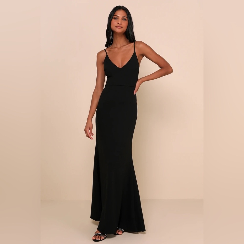 Lulu's Black Spaghetti-Strap Maxi Dress